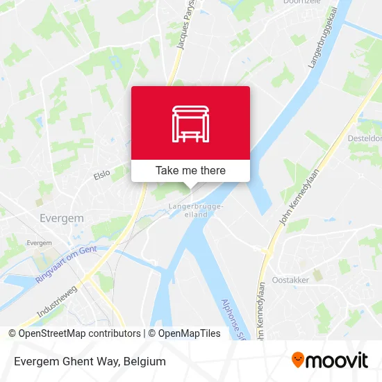 Evergem Ghent Way map