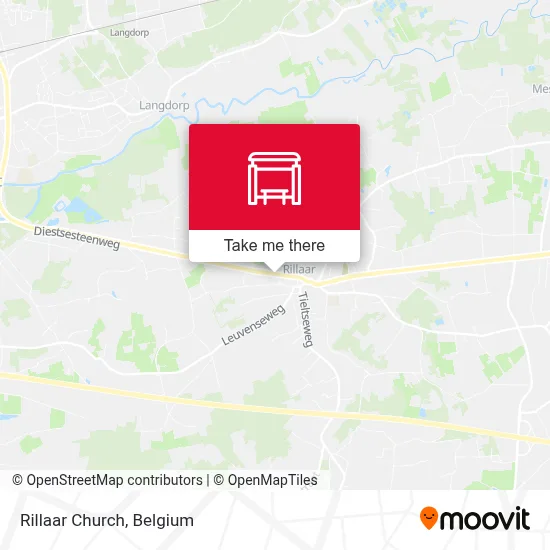Rillaar Church map