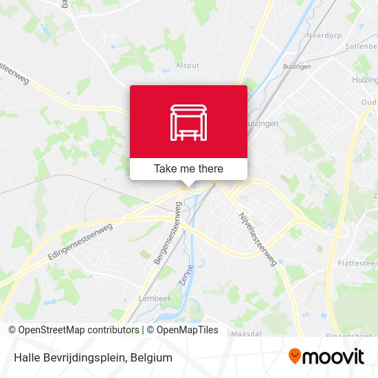 Halle Bevrijdingsplein map