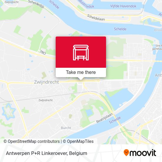 Antwerpen P+R Linkeroever map