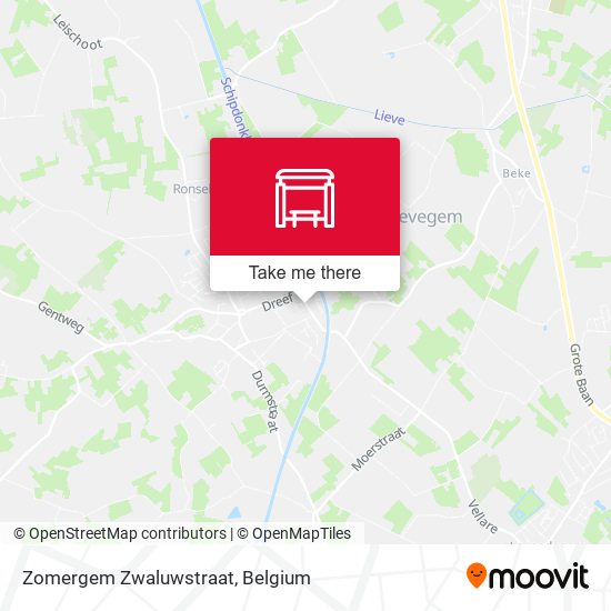 Zomergem Zwaluwstraat map