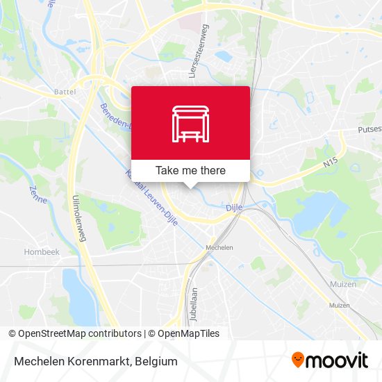 Mechelen Korenmarkt map