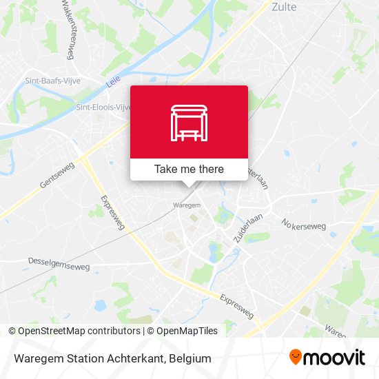 Waregem Station Achterkant map