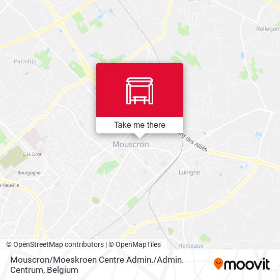 Mouscron / Moeskroen Centre Admin. / Admin. Centrum map