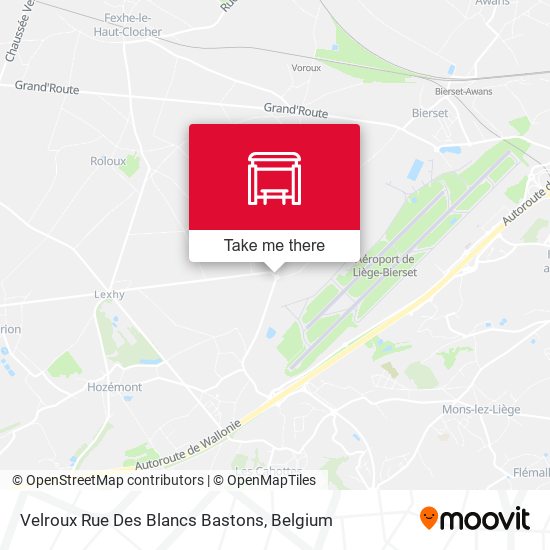 Velroux Rue Des Blancs Bastons map