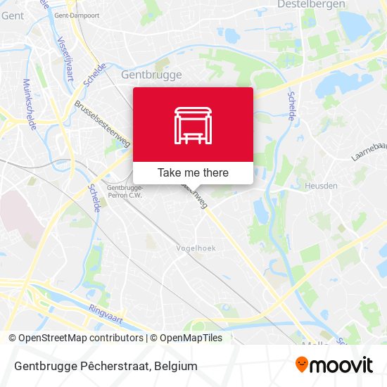 Gentbrugge Pêcherstraat map