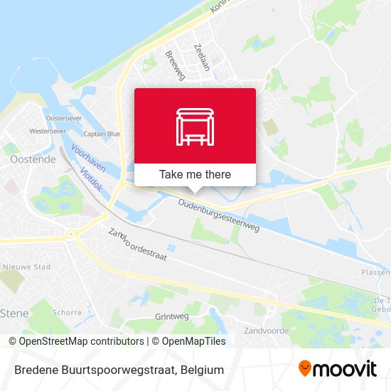 Bredene Buurtspoorwegstraat plan