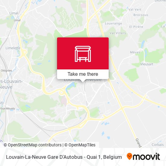 Louvain-La-Neuve Gare D'Autobus - Quai 1 map