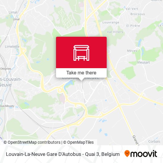 Louvain-La-Neuve Gare D'Autobus - Quai 3 map