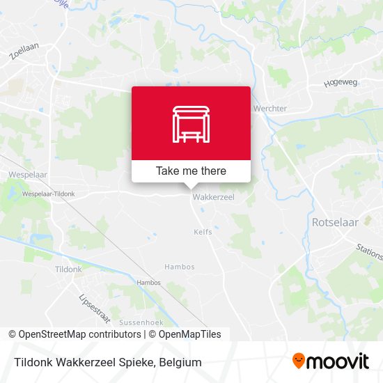 Tildonk Wakkerzeel Spieke map