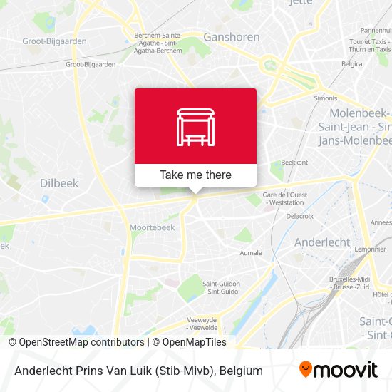 Anderlecht Prins Van Luik (Stib-Mivb) map