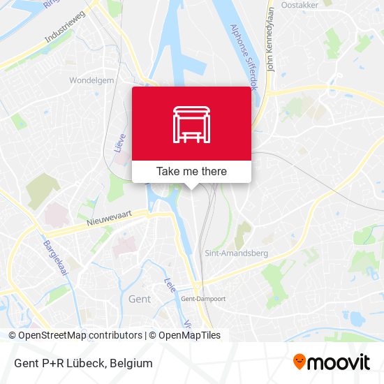 Gent P+R Lübeck map