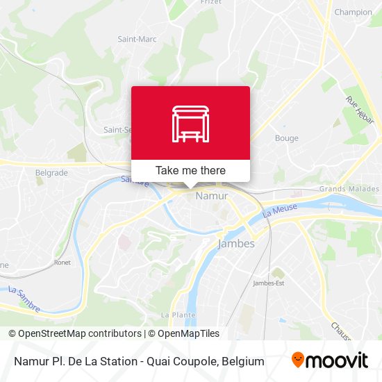 Namur Pl. De La Station - Quai Coupole map