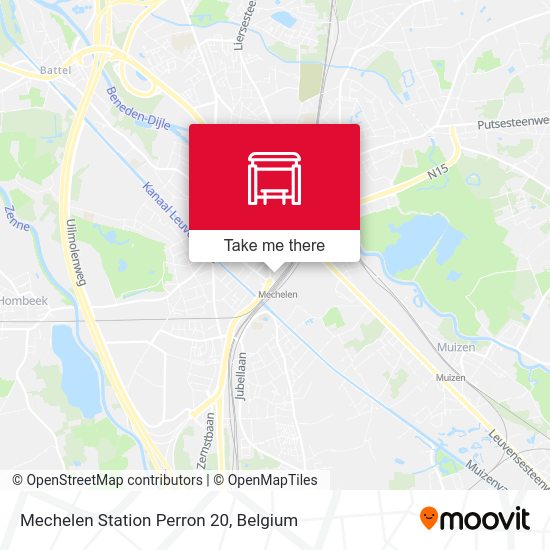 Mechelen Station Perron 20 map