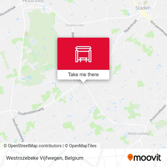 Westrozebeke Vijfwegen map