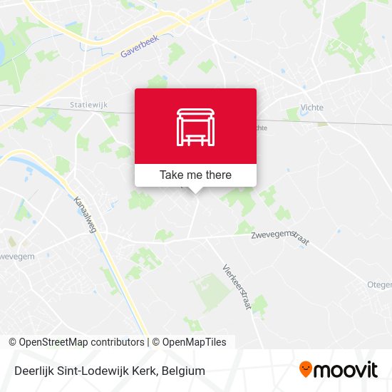 Deerlijk Sint-Lodewijk Kerk map