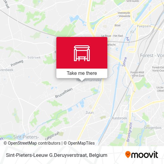 Sint-Pieters-Leeuw G.Deruyverstraat map
