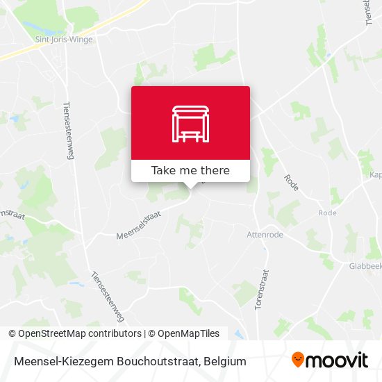Meensel-Kiezegem Bouchoutstraat map