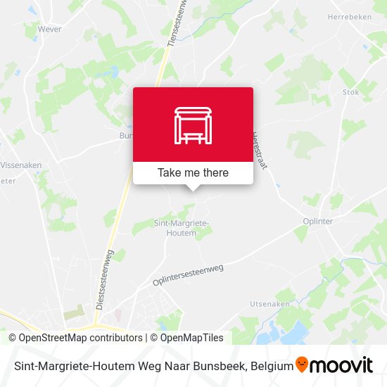 Sint-Margriete-Houtem Weg Naar Bunsbeek map