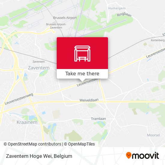 Zaventem Hoge Wei map