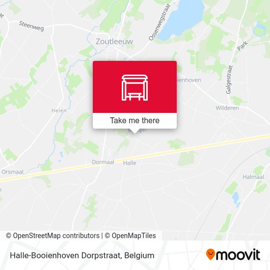 Halle-Booienhoven Dorpstraat map