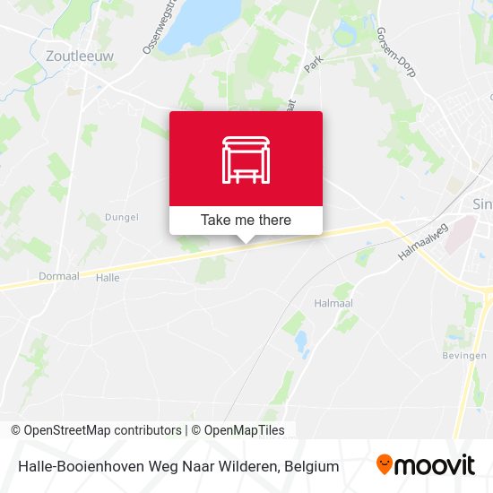 Halle-Booienhoven Weg Naar Wilderen map