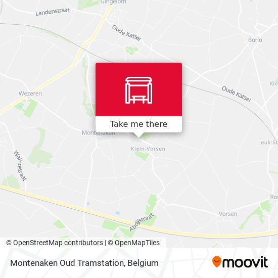 Montenaken Oud Tramstation map