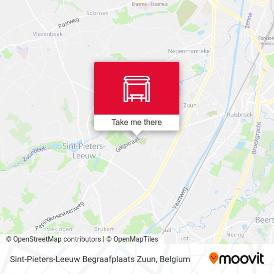 Sint-Pieters-Leeuw Begraafplaats Zuun map