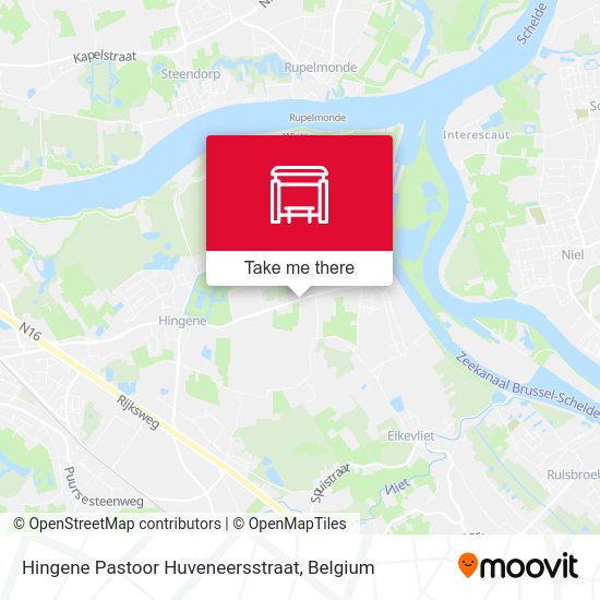 Hingene Pastoor Huveneersstraat map