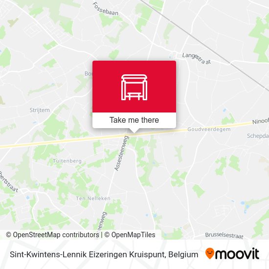 Sint-Kwintens-Lennik Eizeringen Kruispunt map
