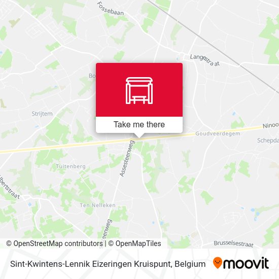 Sint-Kwintens-Lennik Eizeringen Kruispunt map