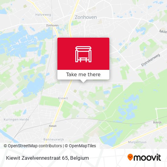 Kiewit Zavelvennestraat 65 map