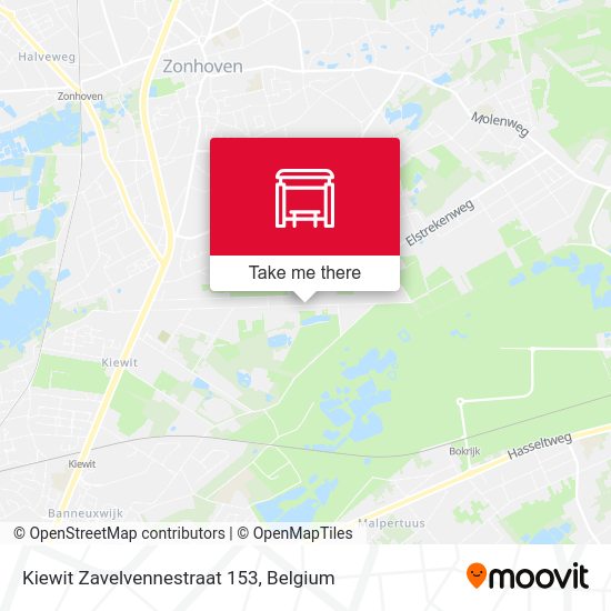 Kiewit Zavelvennestraat 153 map