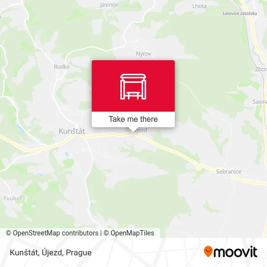 Карта Kunštát, Újezd
