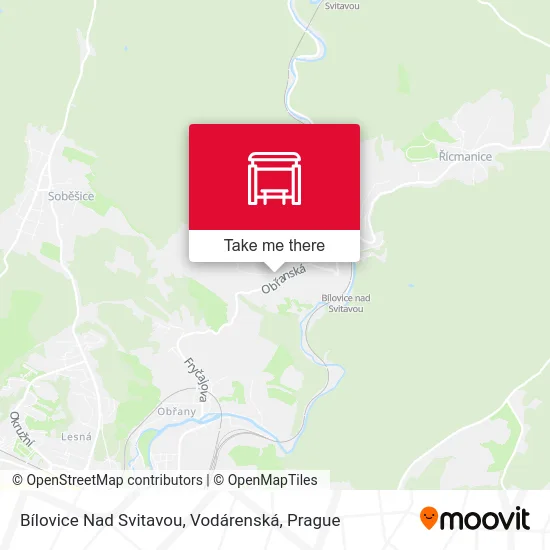 Карта Bílovice Nad Svitavou, Vodárenská