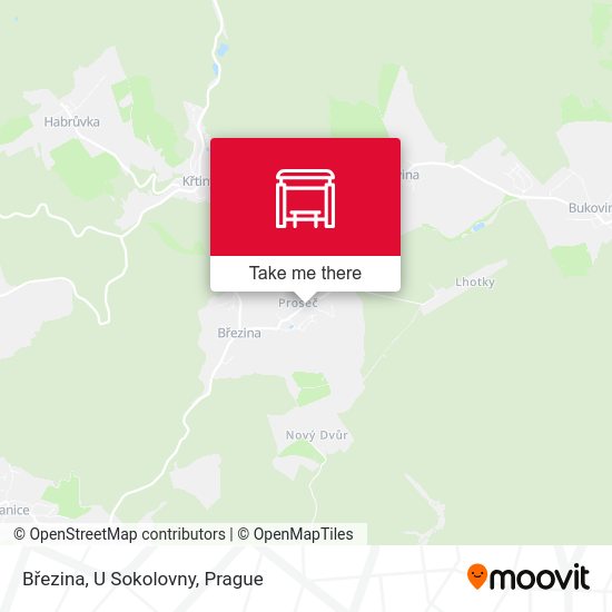 Březina, U Sokolovny map