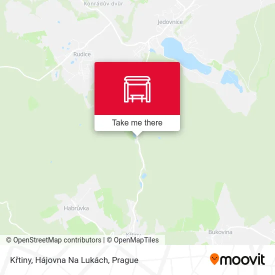 Карта Křtiny, Hájovna Na Lukách