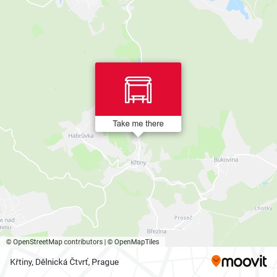 Křtiny, Dělnická Čtvrť map