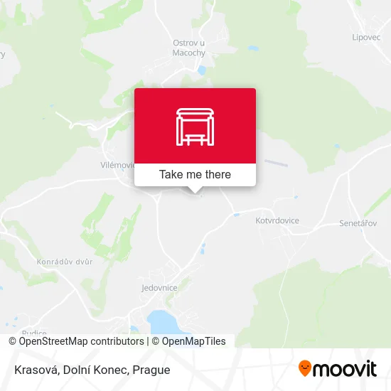 Карта Krasová, Dolní Konec