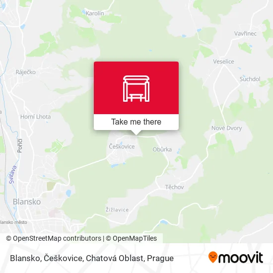 Карта Blansko, Češkovice, Chatová Oblast