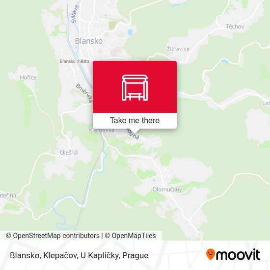 Blansko, Klepačov, U Kapličky map