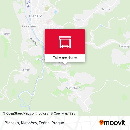 Blansko, Klepačov, Točna map