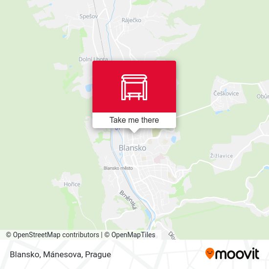 Blansko, Mánesova map