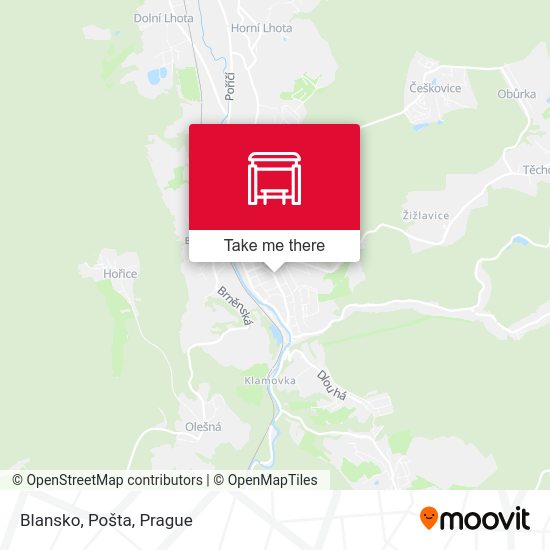 Карта Blansko, Pošta