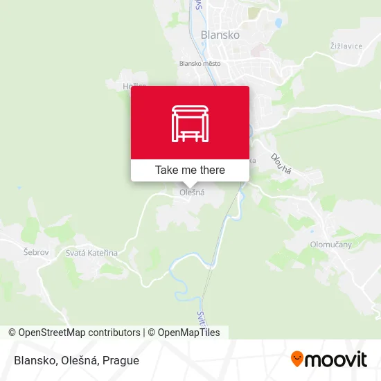 Карта Blansko, Olešná