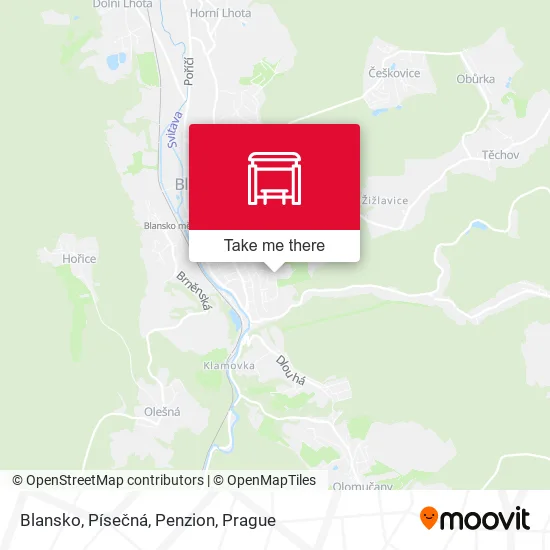 Карта Blansko, Písečná, Penzion