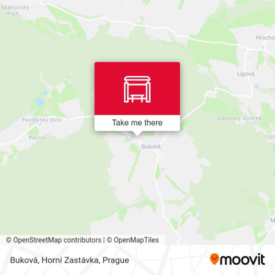 Карта Buková, Horní Zastávka