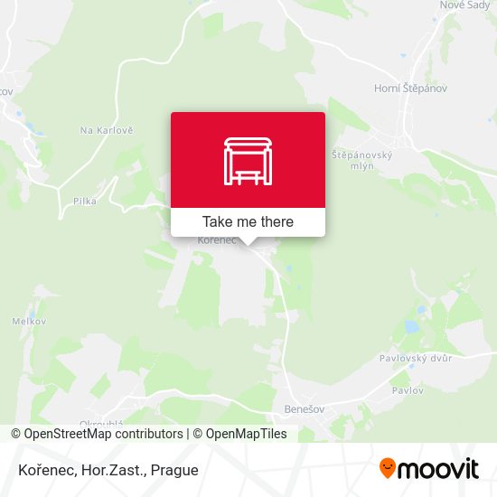 Kořenec, Hor.Zast. map