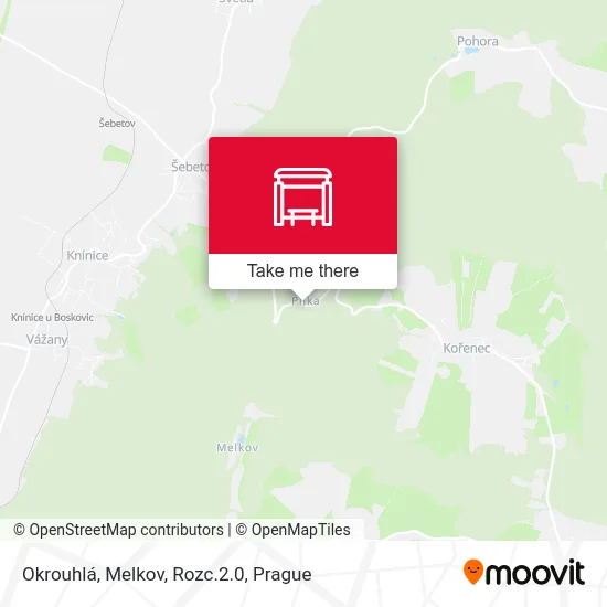 Карта Okrouhlá, Melkov, Rozc.2.0