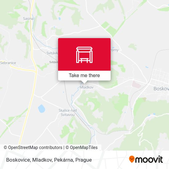 Boskovice, Mladkov, Pekárna map